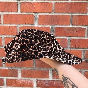 Velvet cheetah print baseball hat
